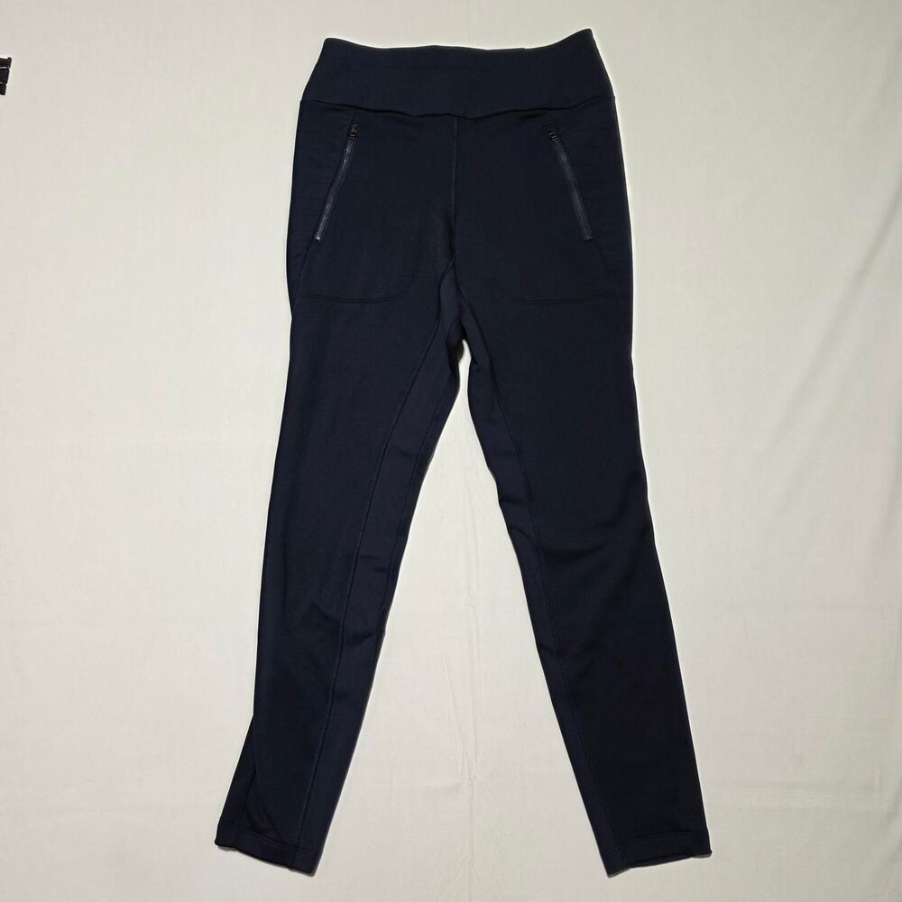 Athleta Peak Hybrid Fleece Tight navy leggings with pockets women's size small